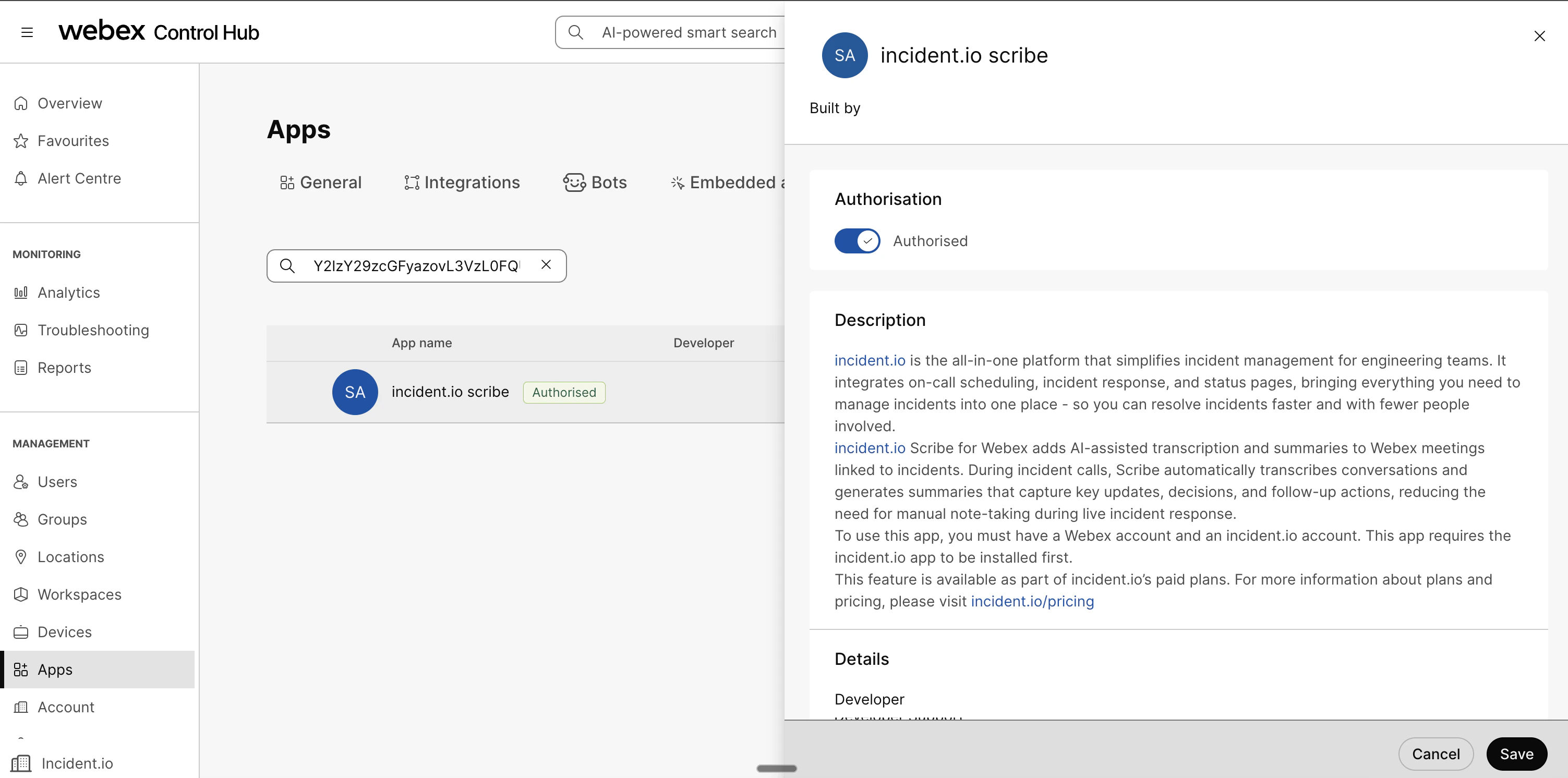 Authorizing incident.io Scribe permissions