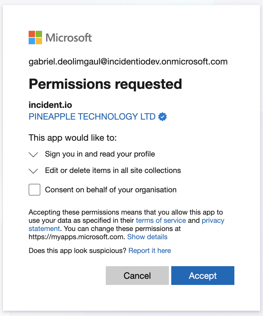 SharePoint integration permissions