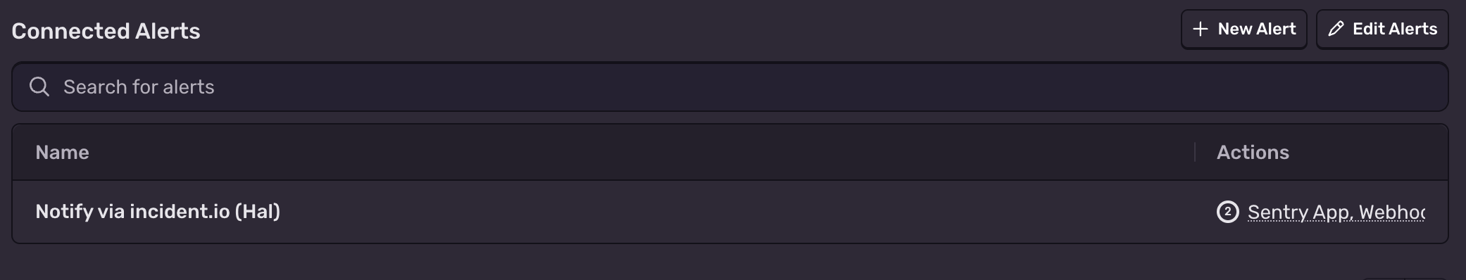 Connected Alerts panel with the Edit Alerts button