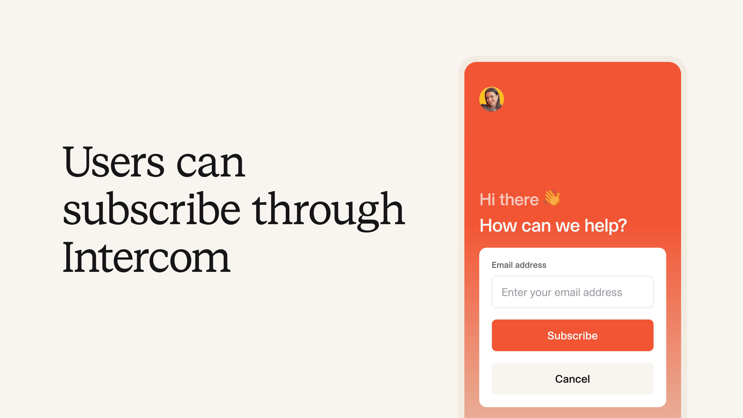 Customer subscribing to status updates in the Intercom Messenger