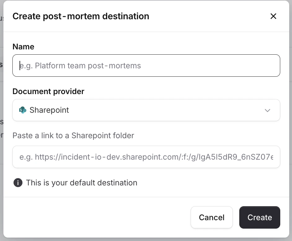 Post-mortem settings