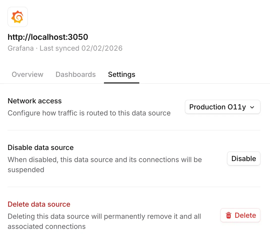 Data source settings tab showing the connector selector