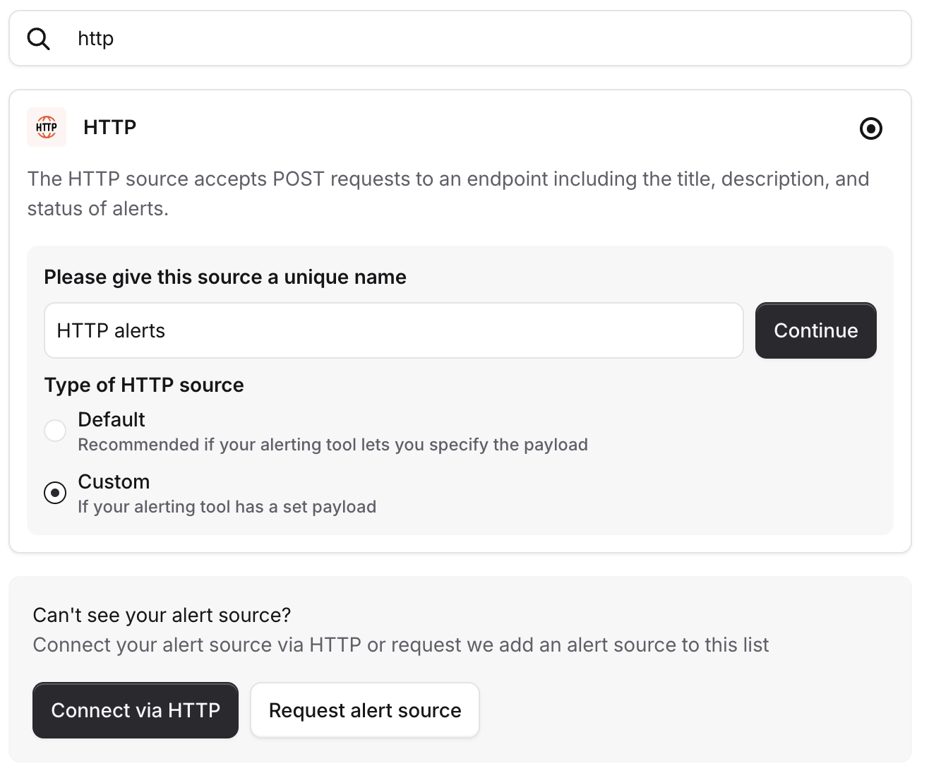 Custom HTTP alert sources - incident.io