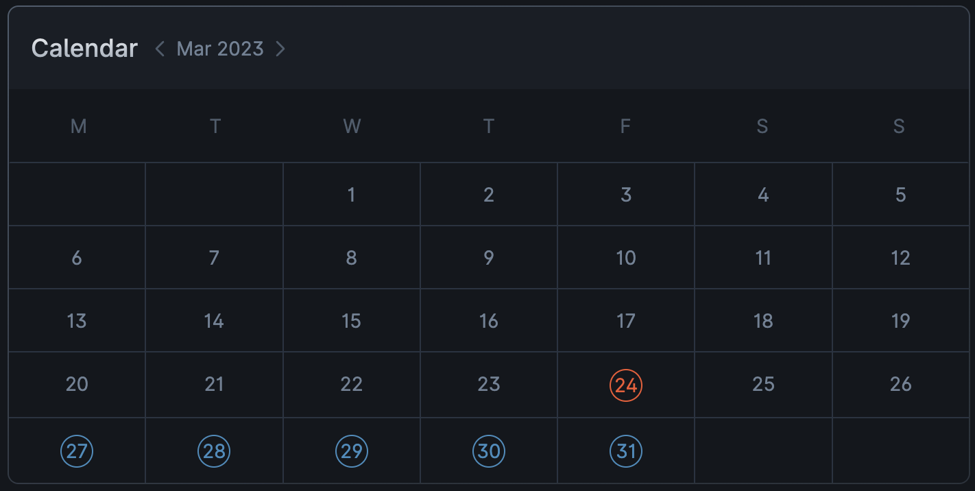 The incident calendar