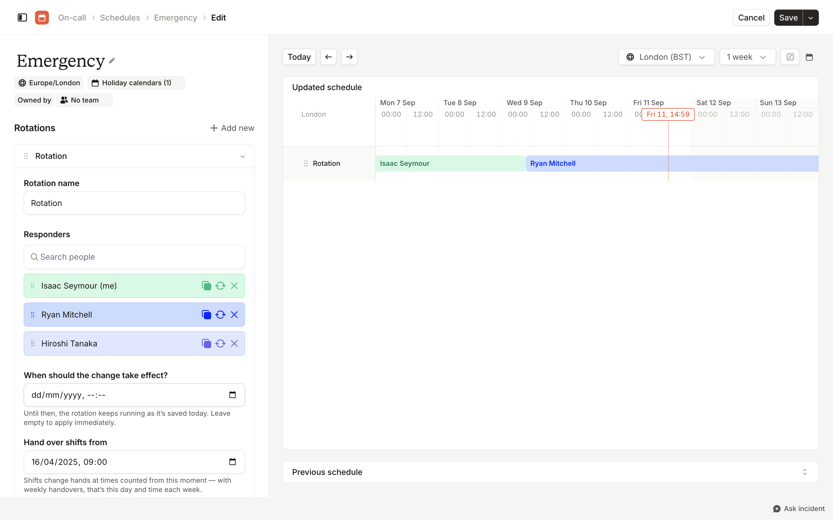 Rotation editor