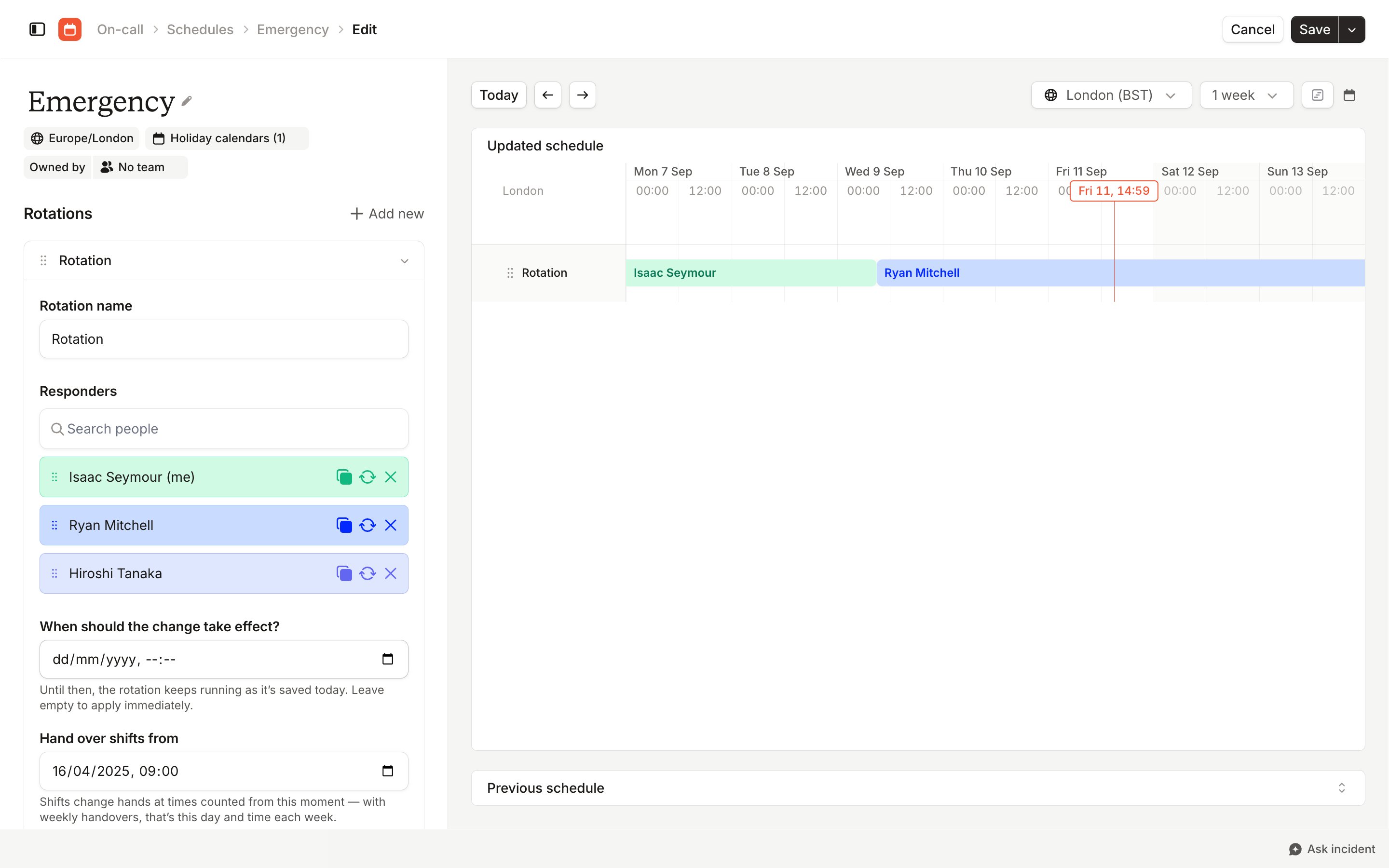 Rotation editor