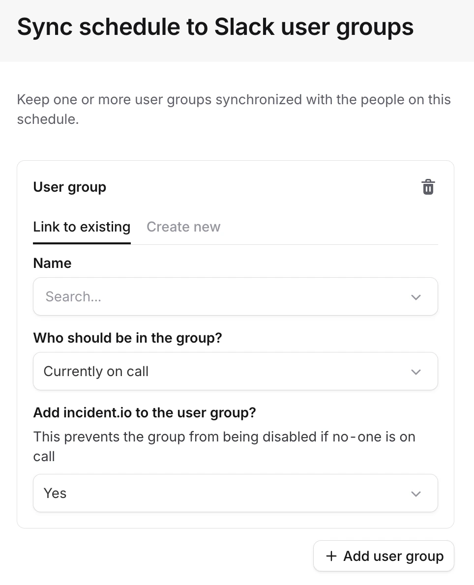 Link to an existing Slack user group