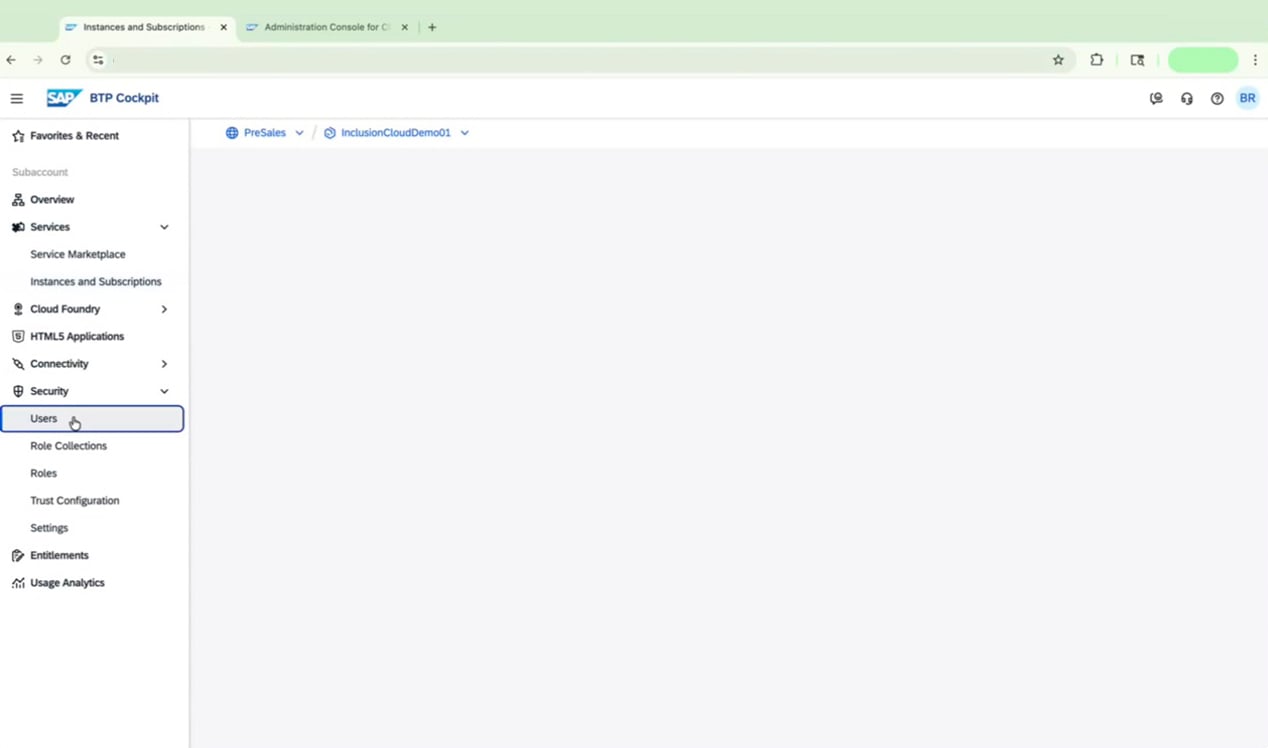 Security > Users selected in left menu