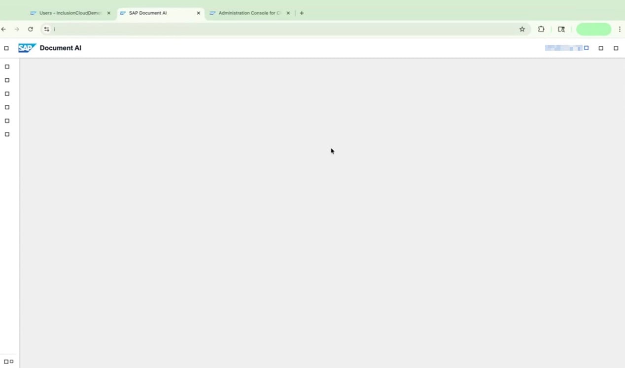 New Document AI UI with expanded sidebar and blank workspace