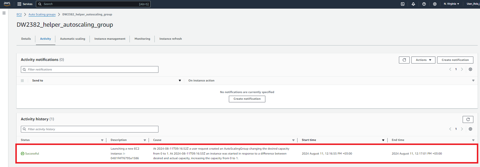 AWS Auto Scaling Groups screenshot