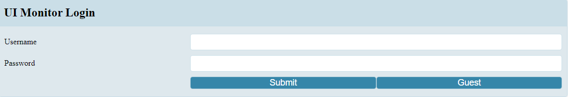 Management Console authentication screen
