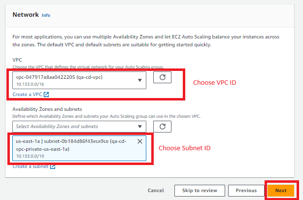 AWS Auto Scaling Groups screenshot