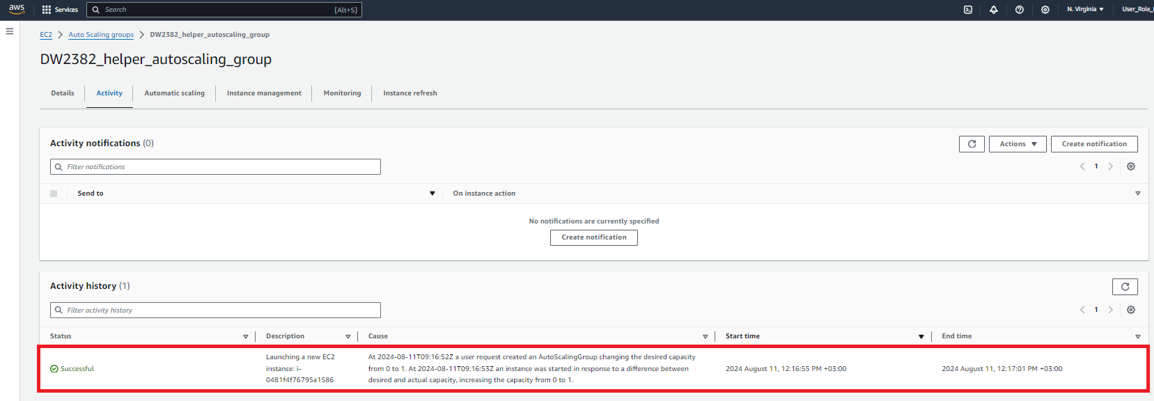 AWS Auto Scaling Groups screenshot