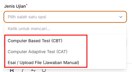 Jenis Ujian