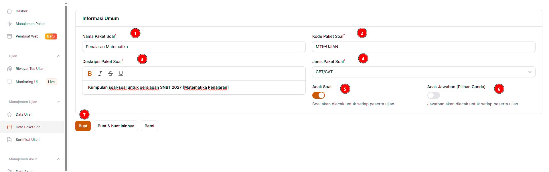 Informasi Paket Soal