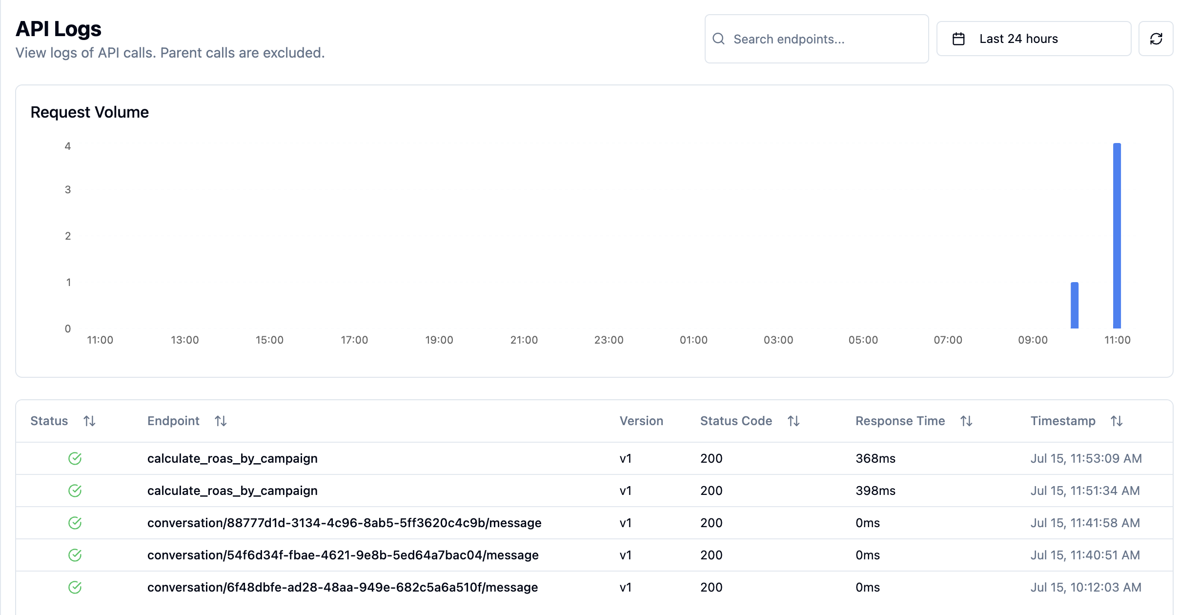 API usage analytics