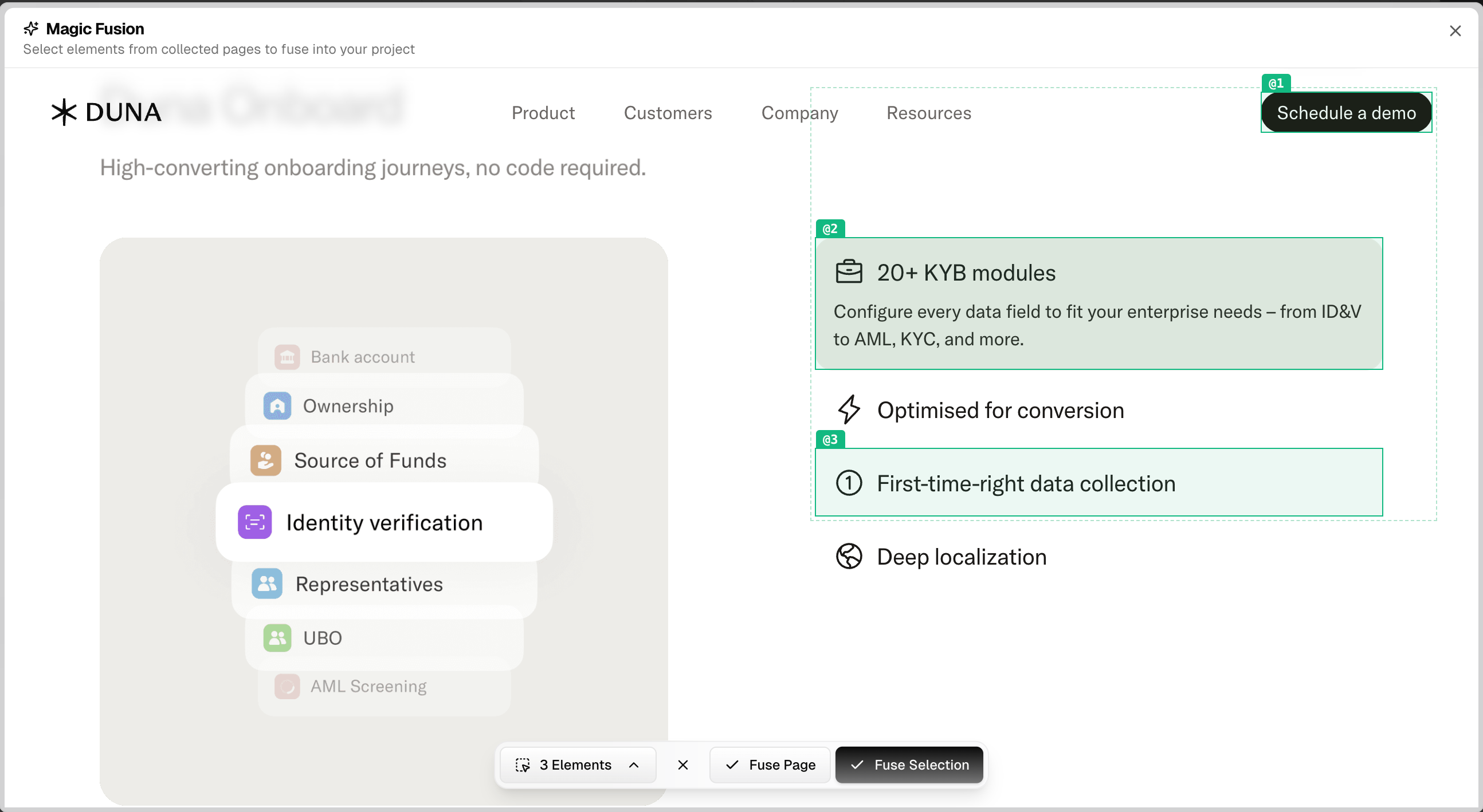 Select design elements