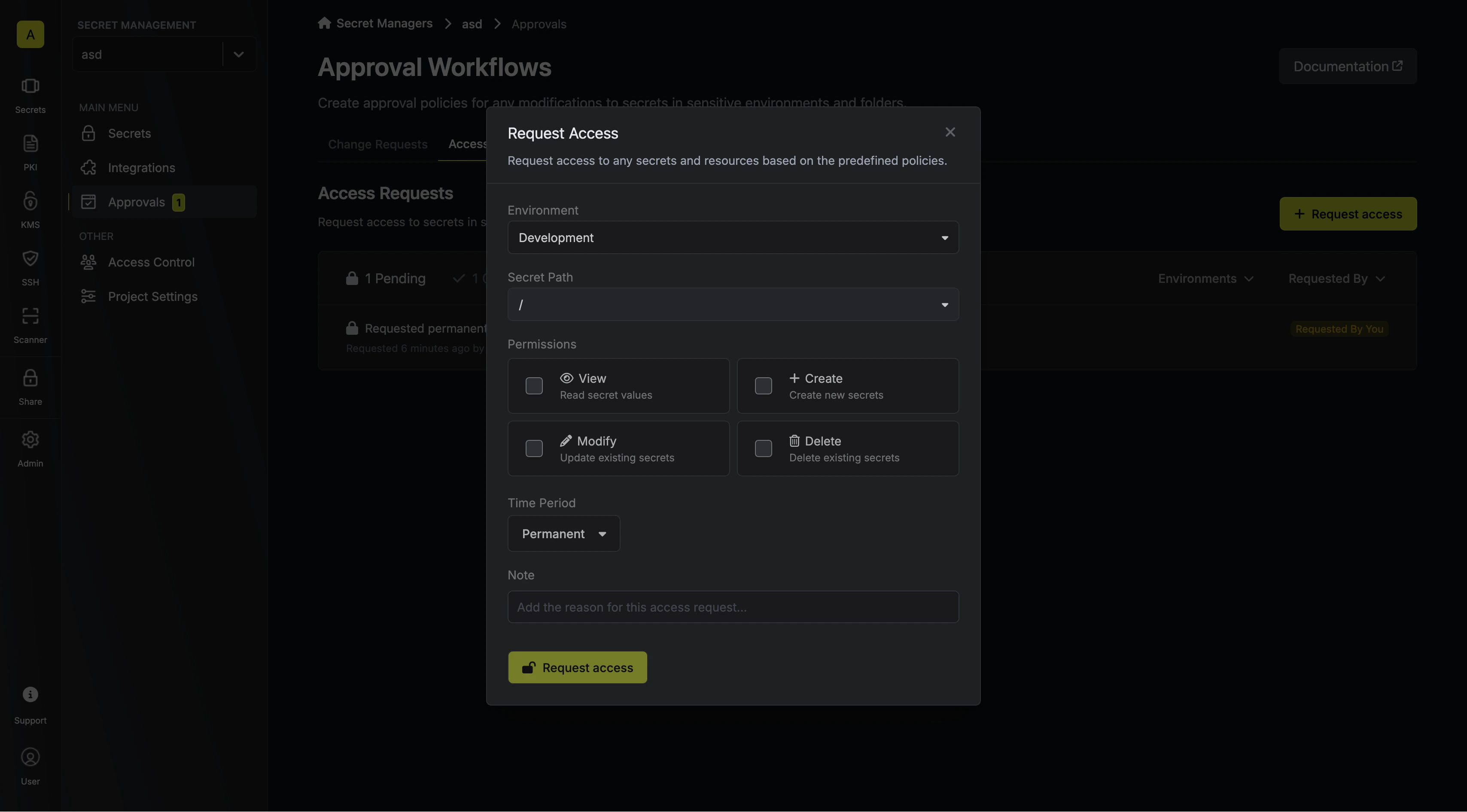 Access Request Create