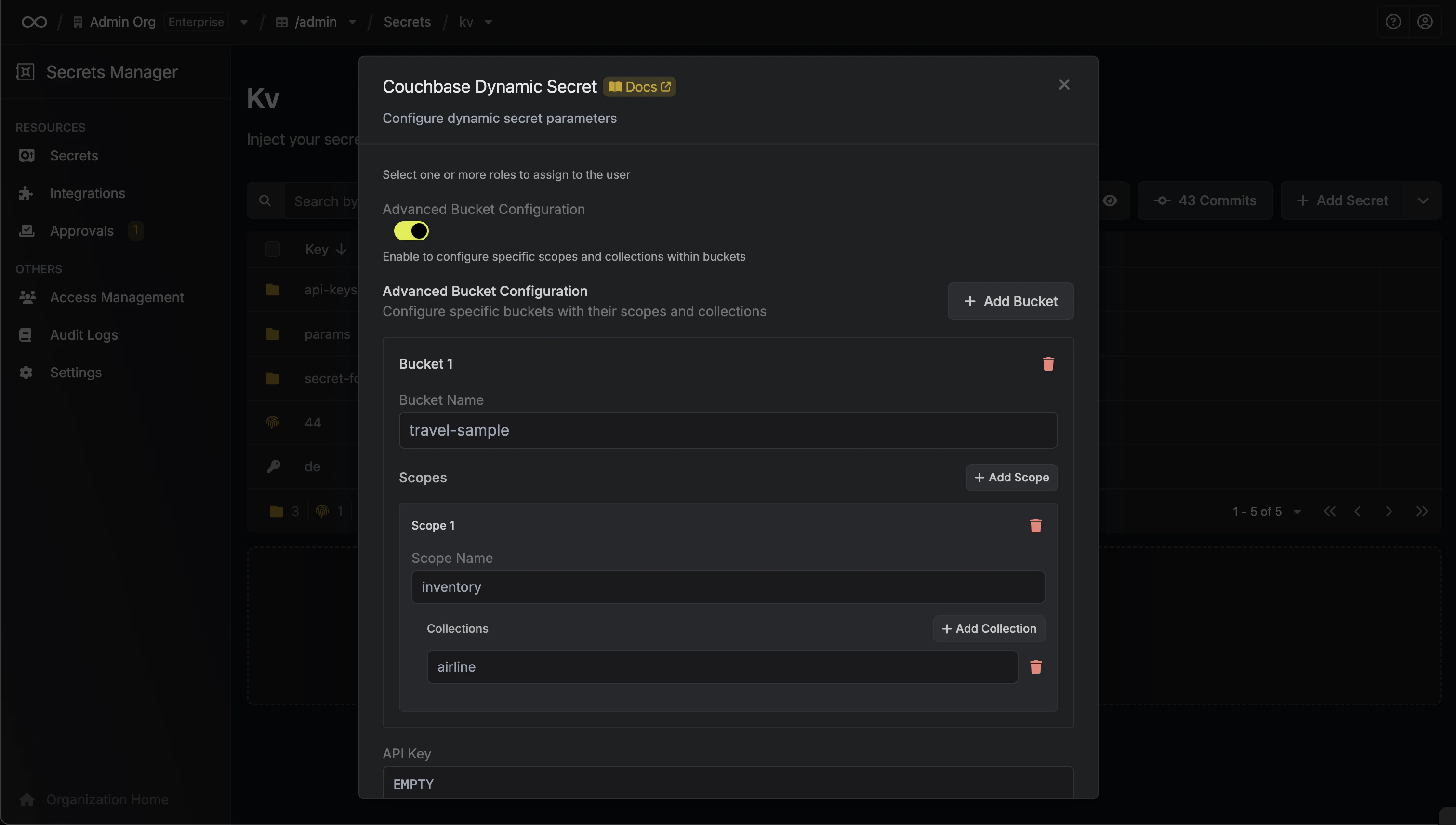 Advanced Configuration Modal