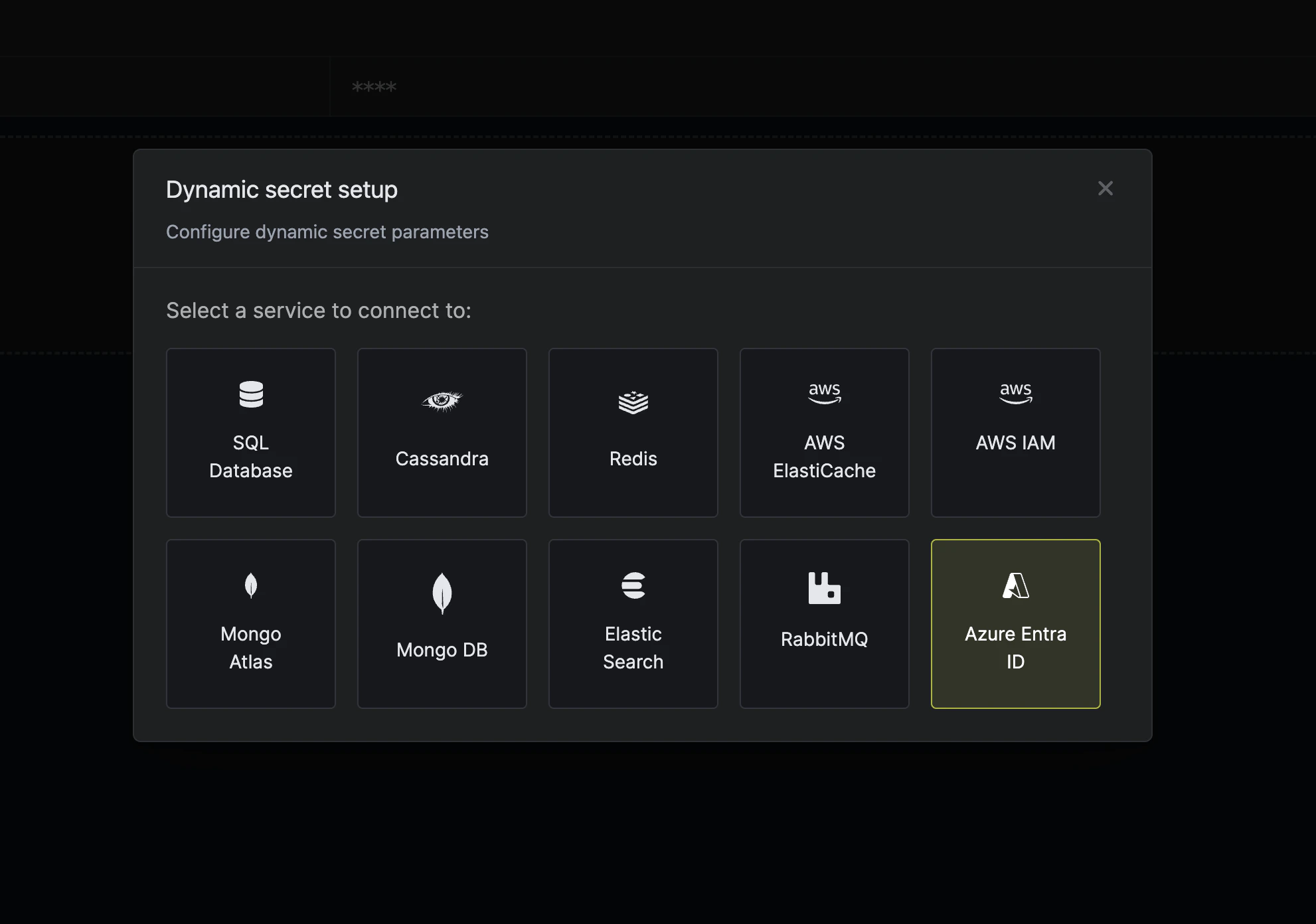 Dynamic Secret Modal