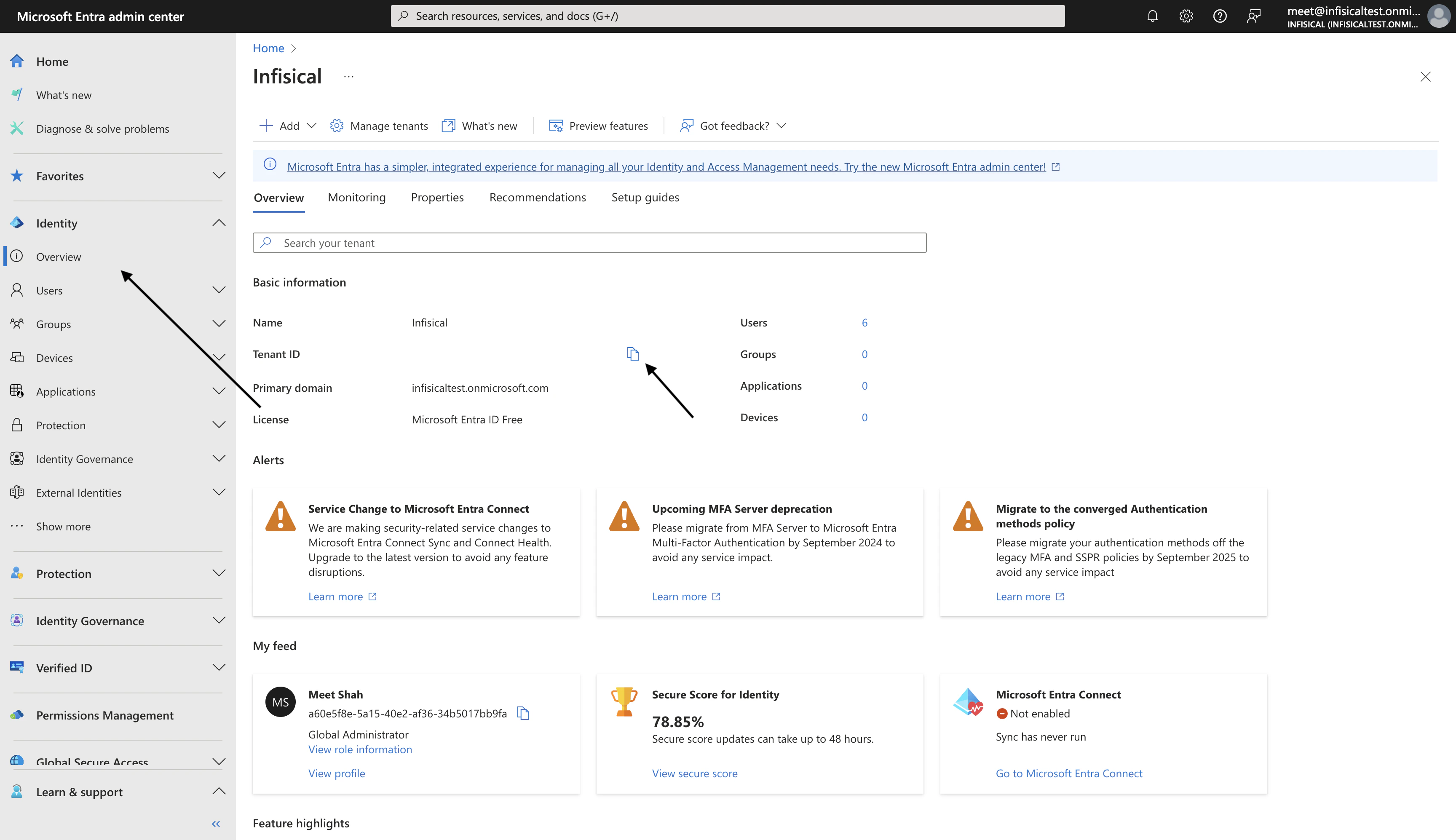 Copy Tenant Id