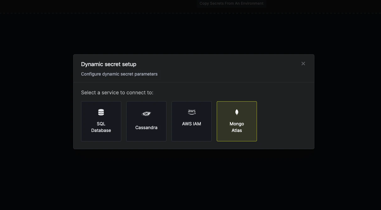 Dynamic Secret Modal