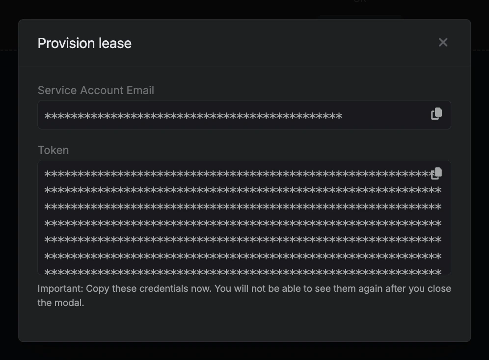 Dynamic Secret Lease