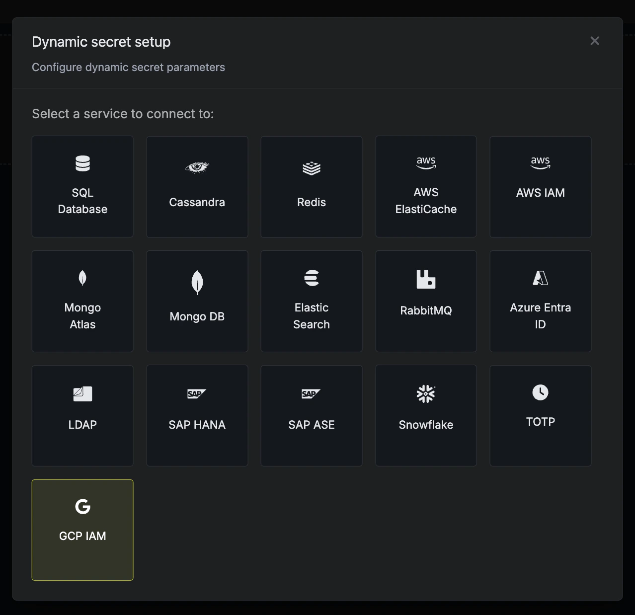 Dynamic Secret Modal