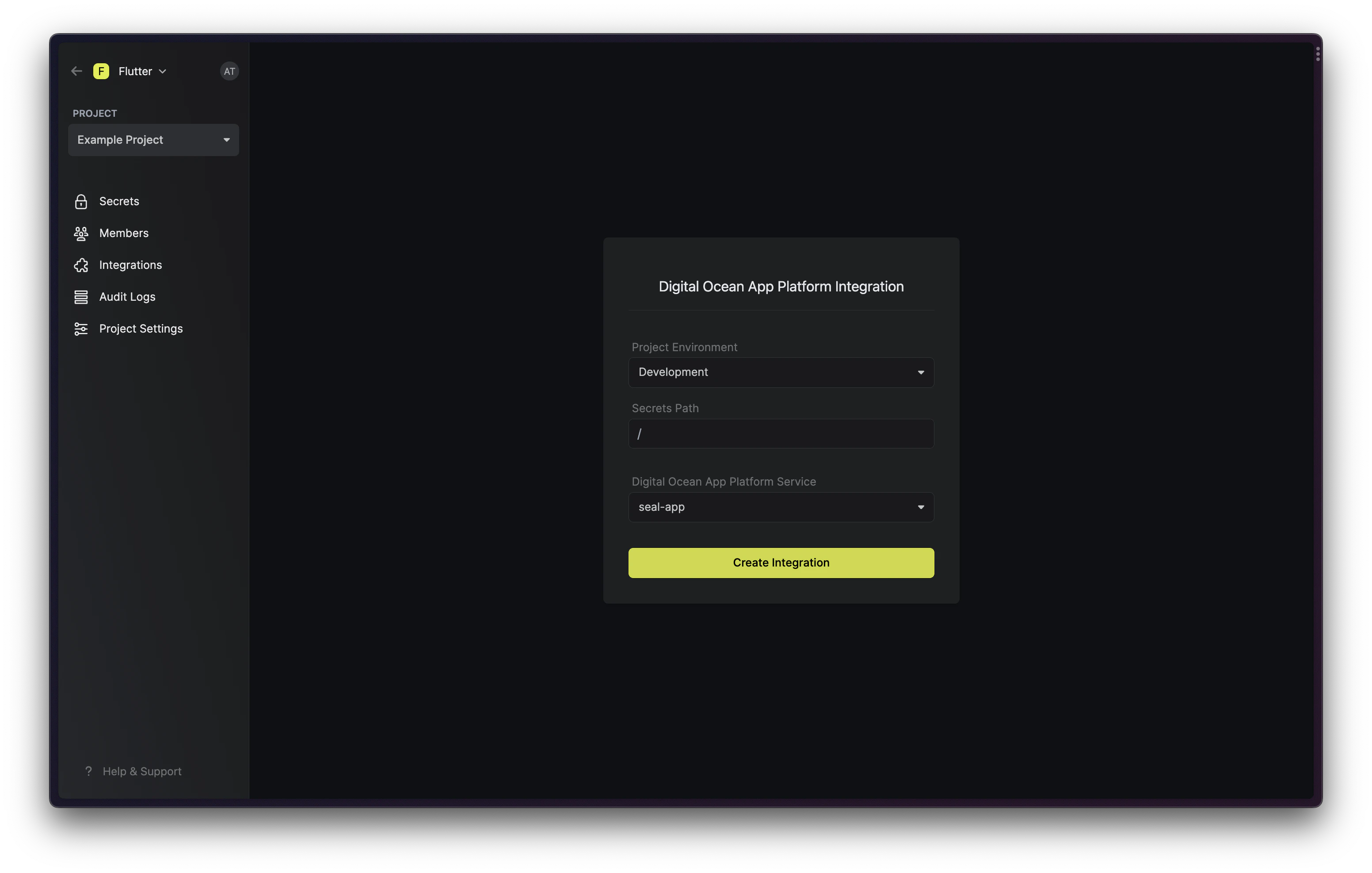 integrations digital ocean select projects