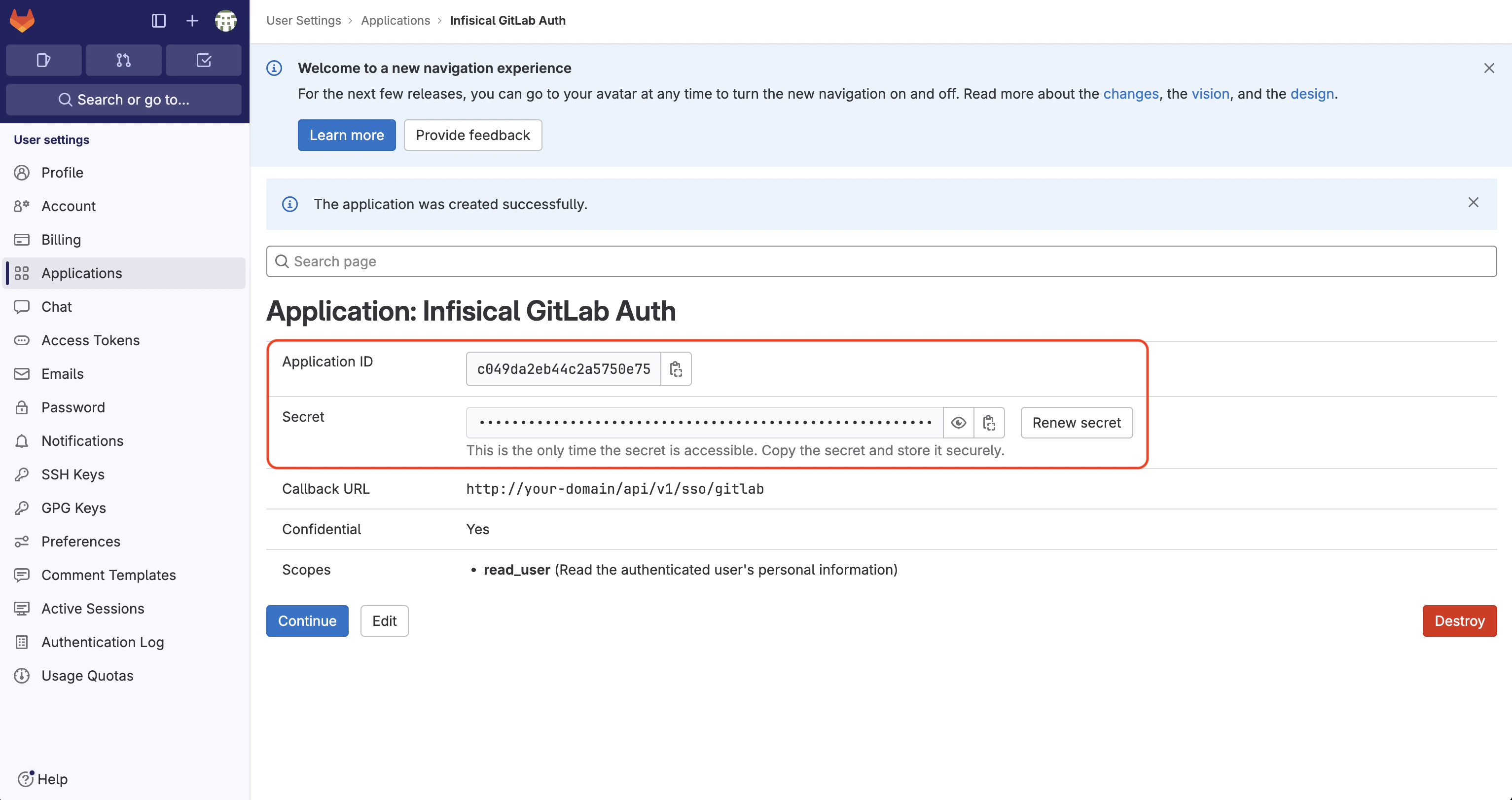 sso gitlab config