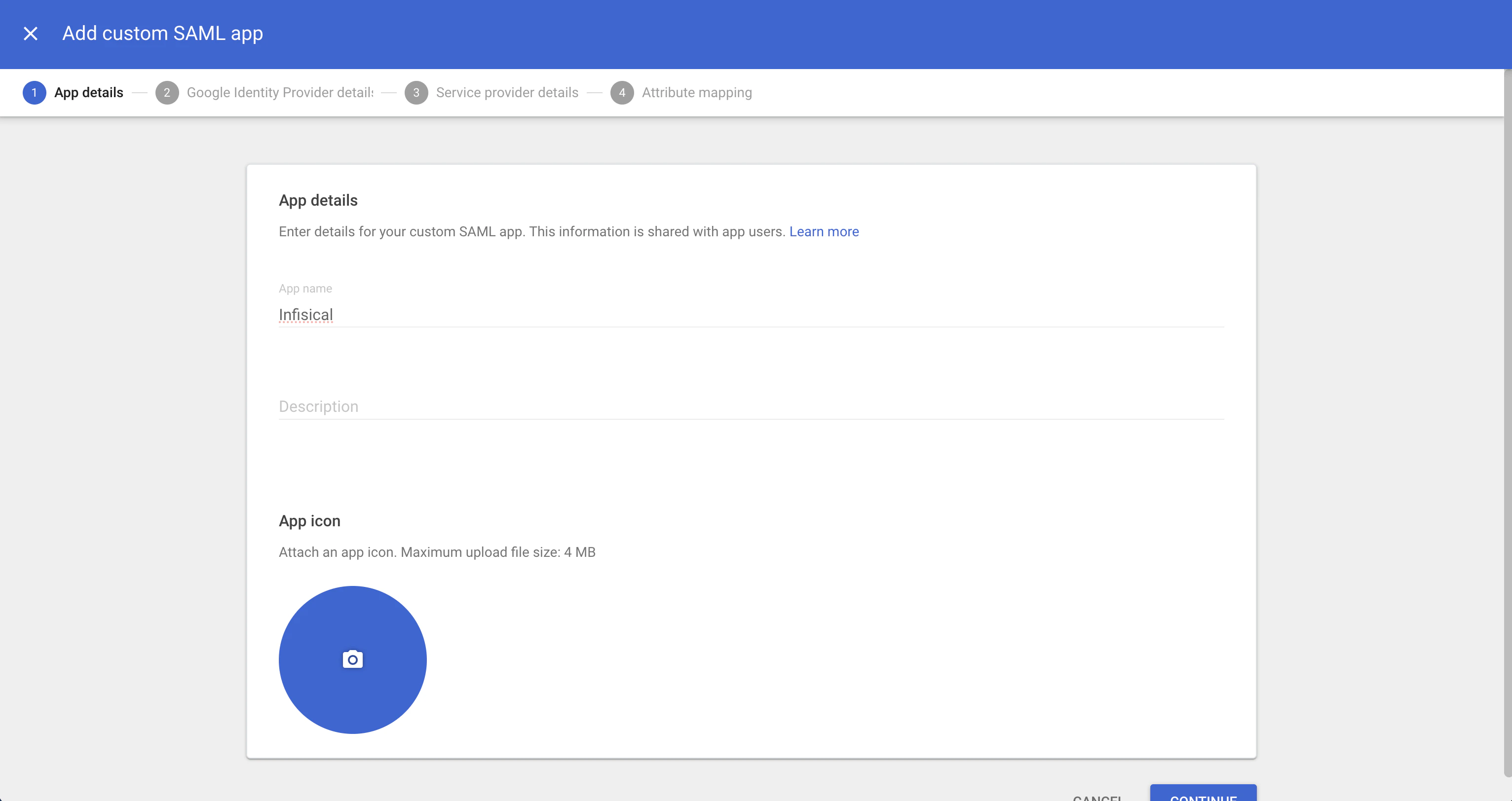Google SAML app naming