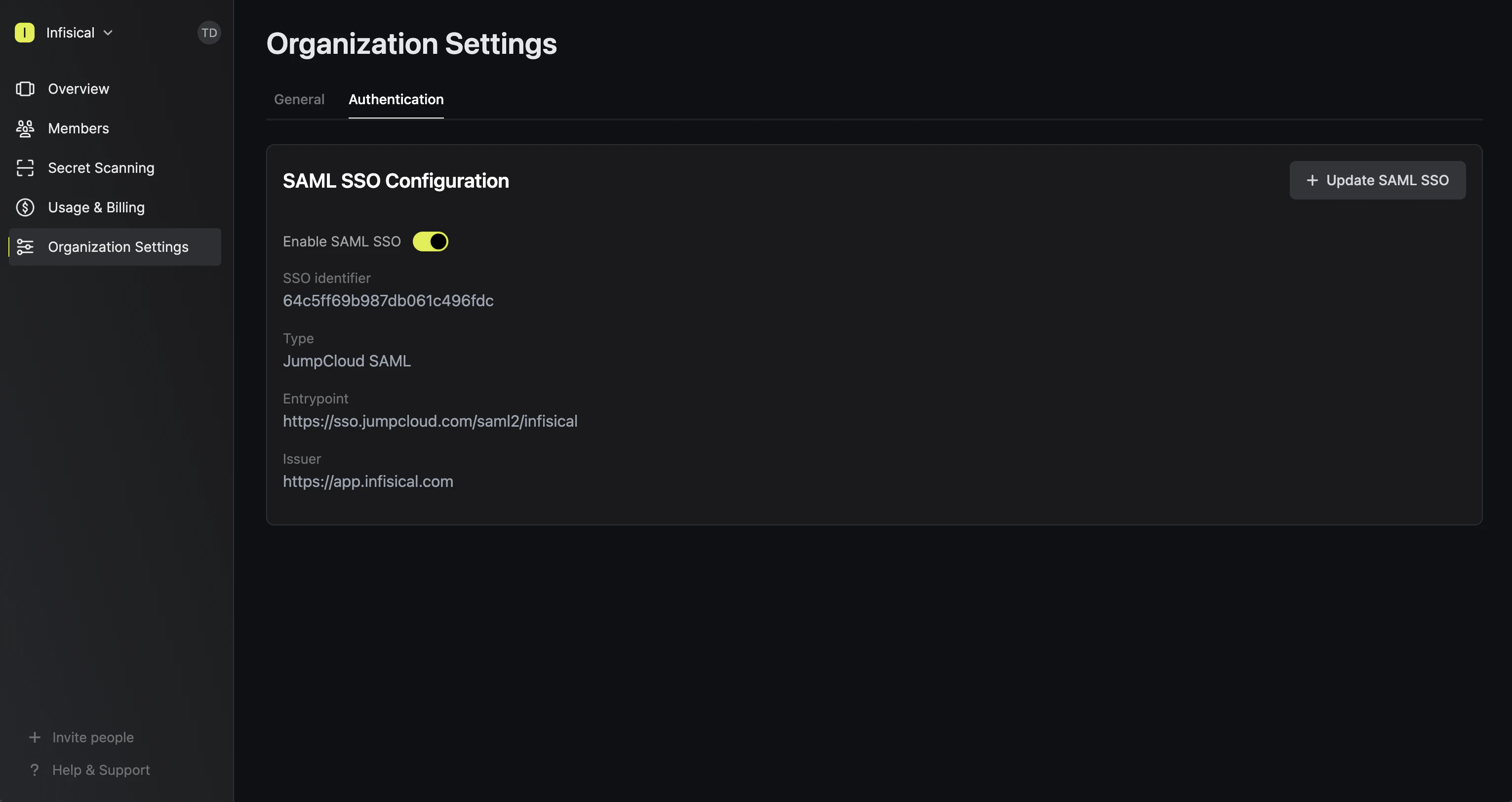 JumpCloud SAML assignment