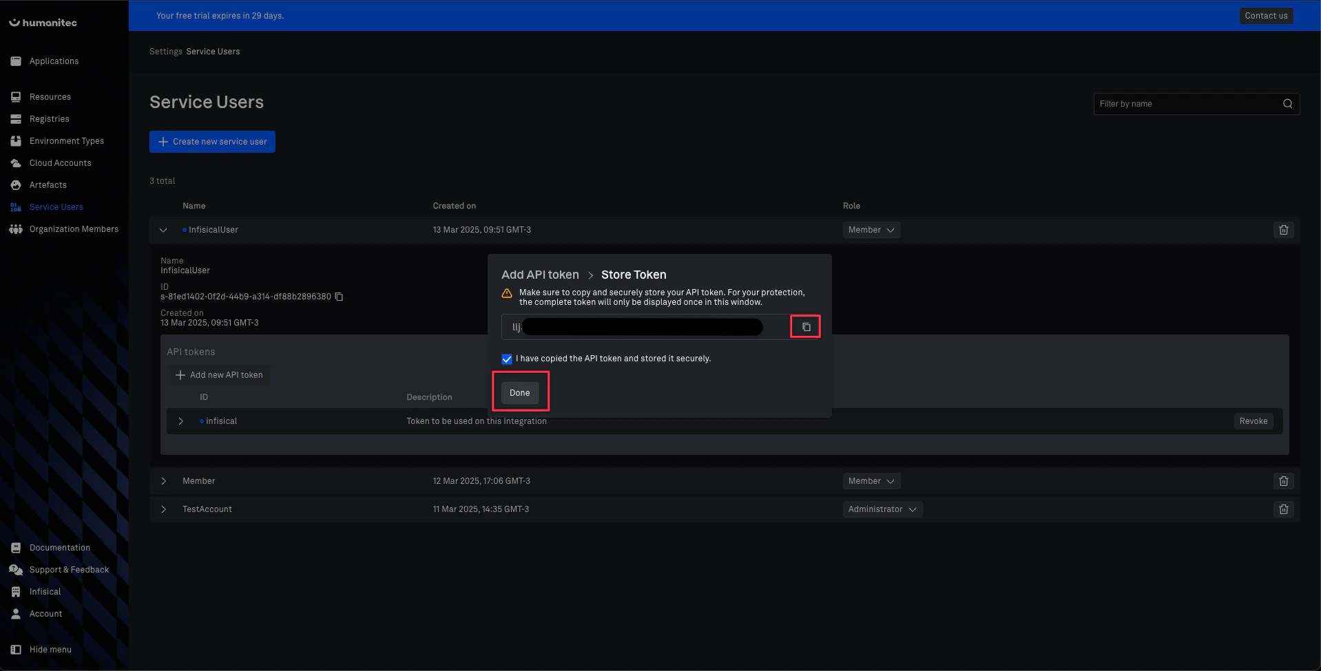 Humanitec Copy API Token