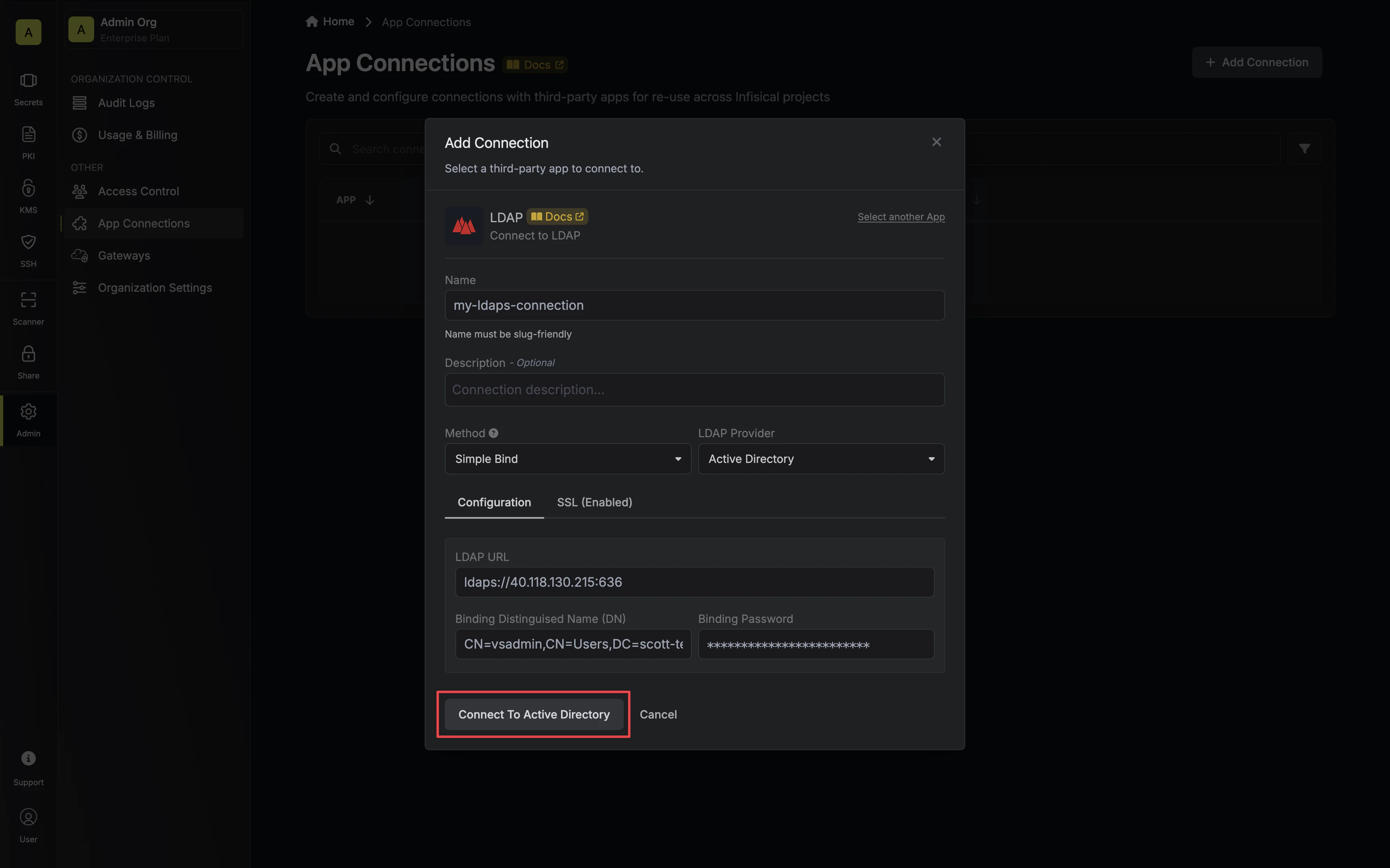 Create LDAP Connection