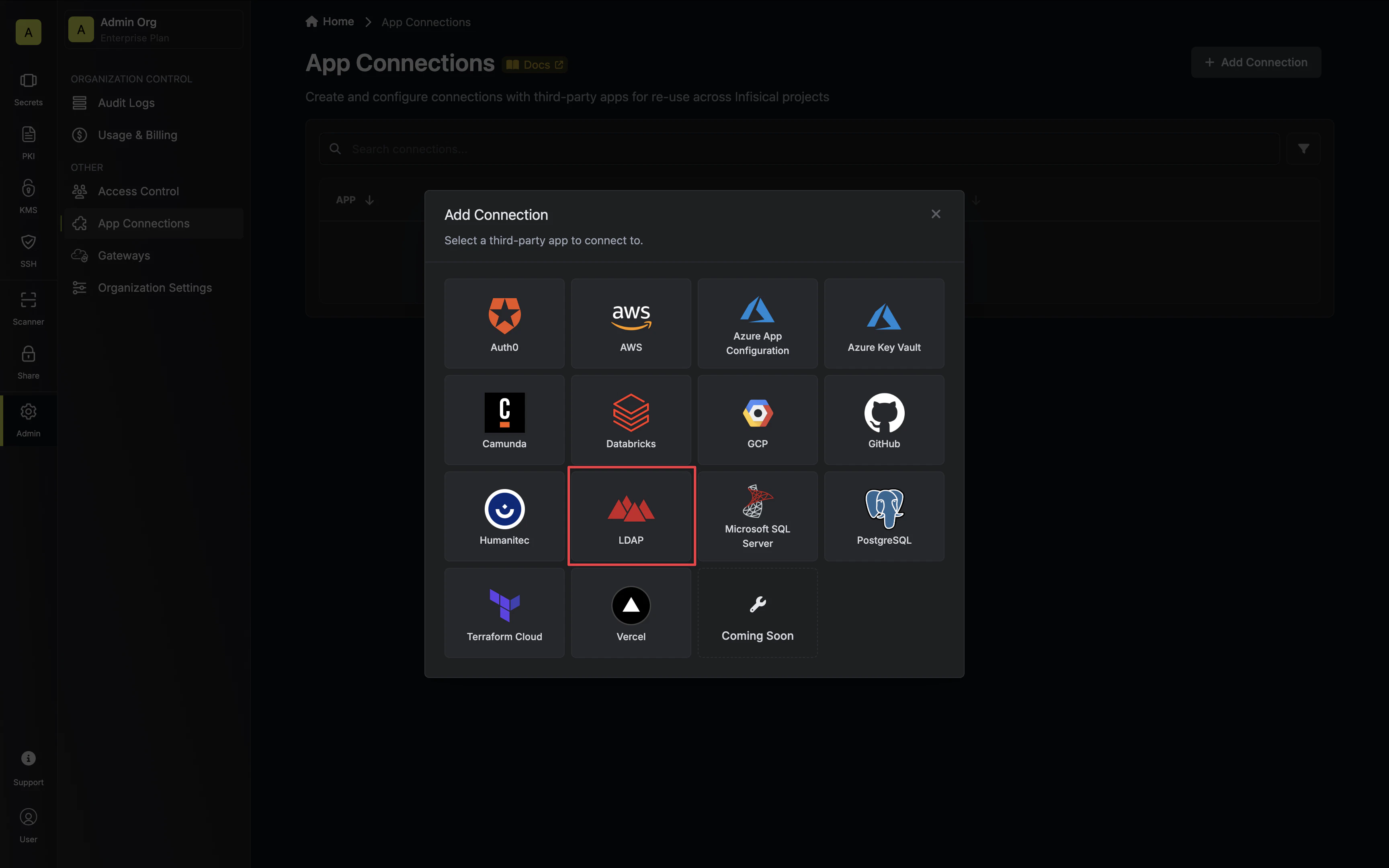 Select LDAP Connection
