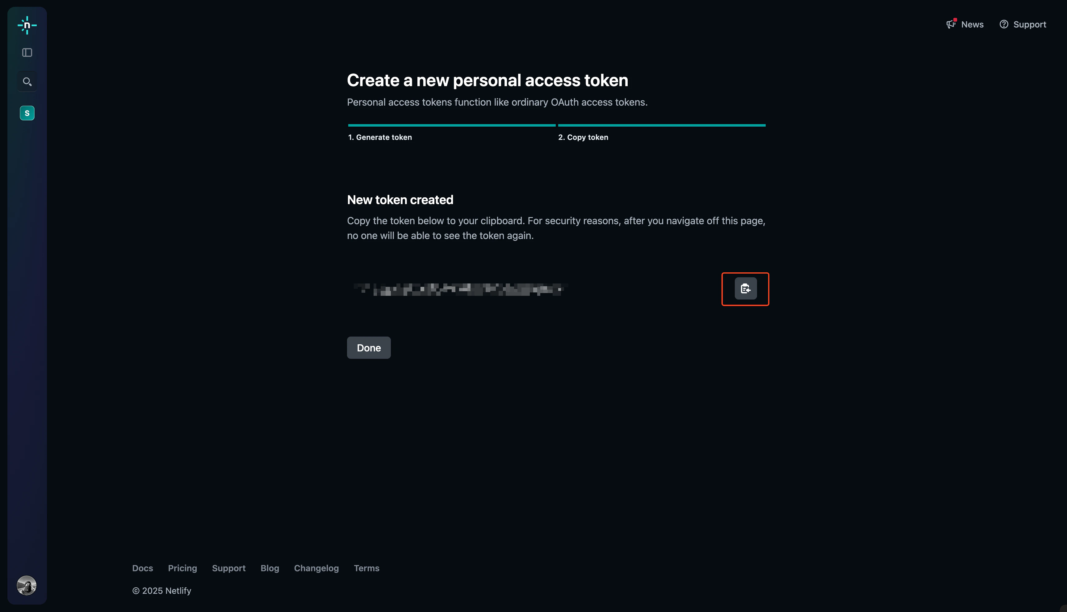 Token Generated