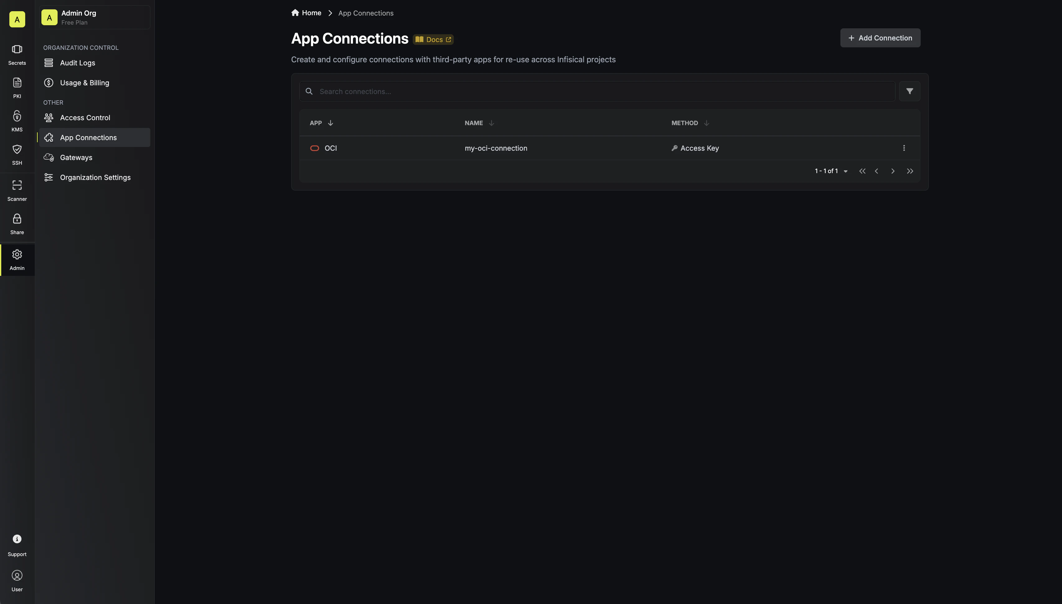 OCI Connection Created