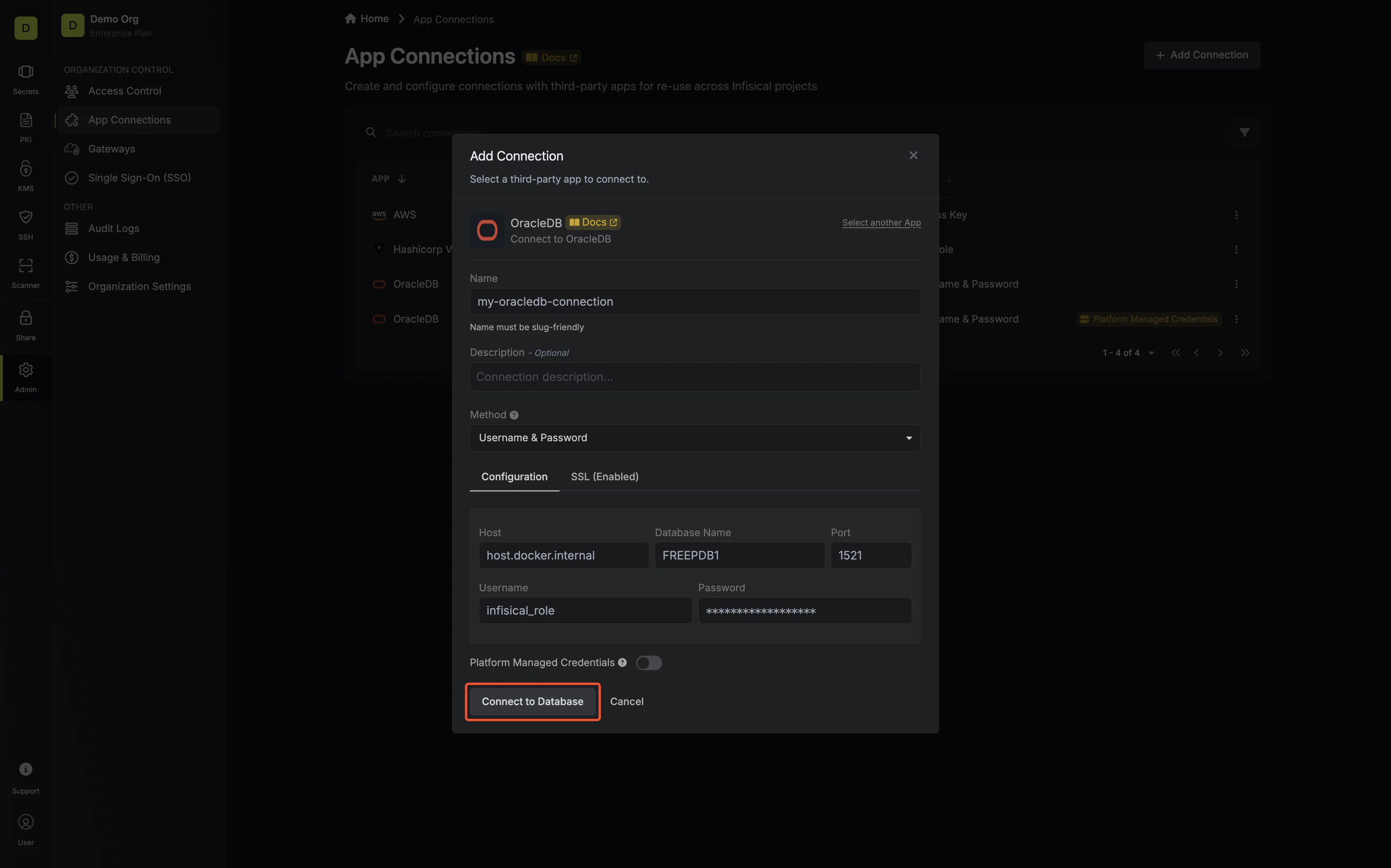 Create OracleDB Connection