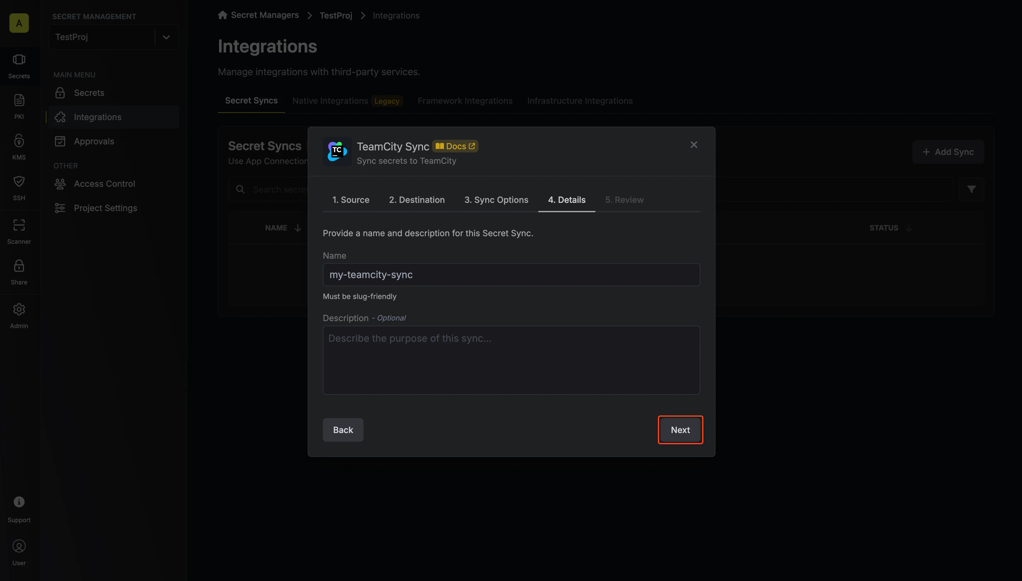 Configure Details