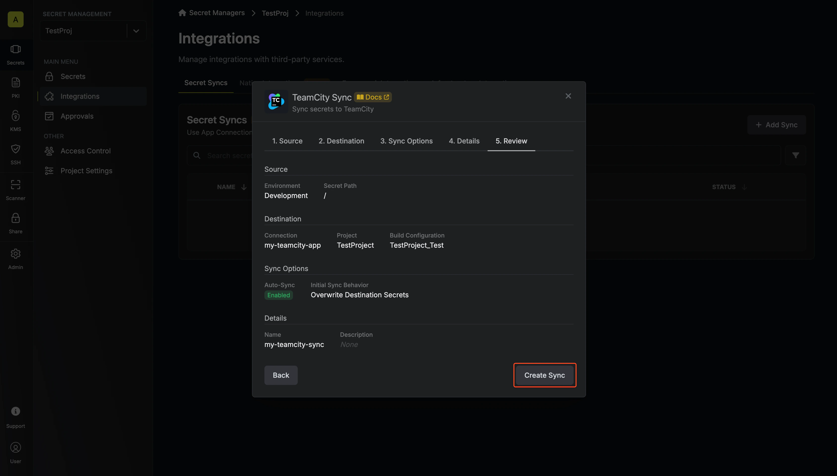 Confirm Configuration