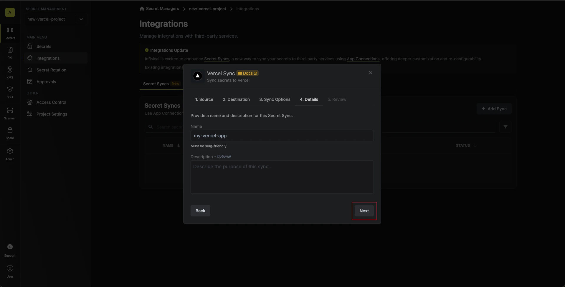 Configure Details