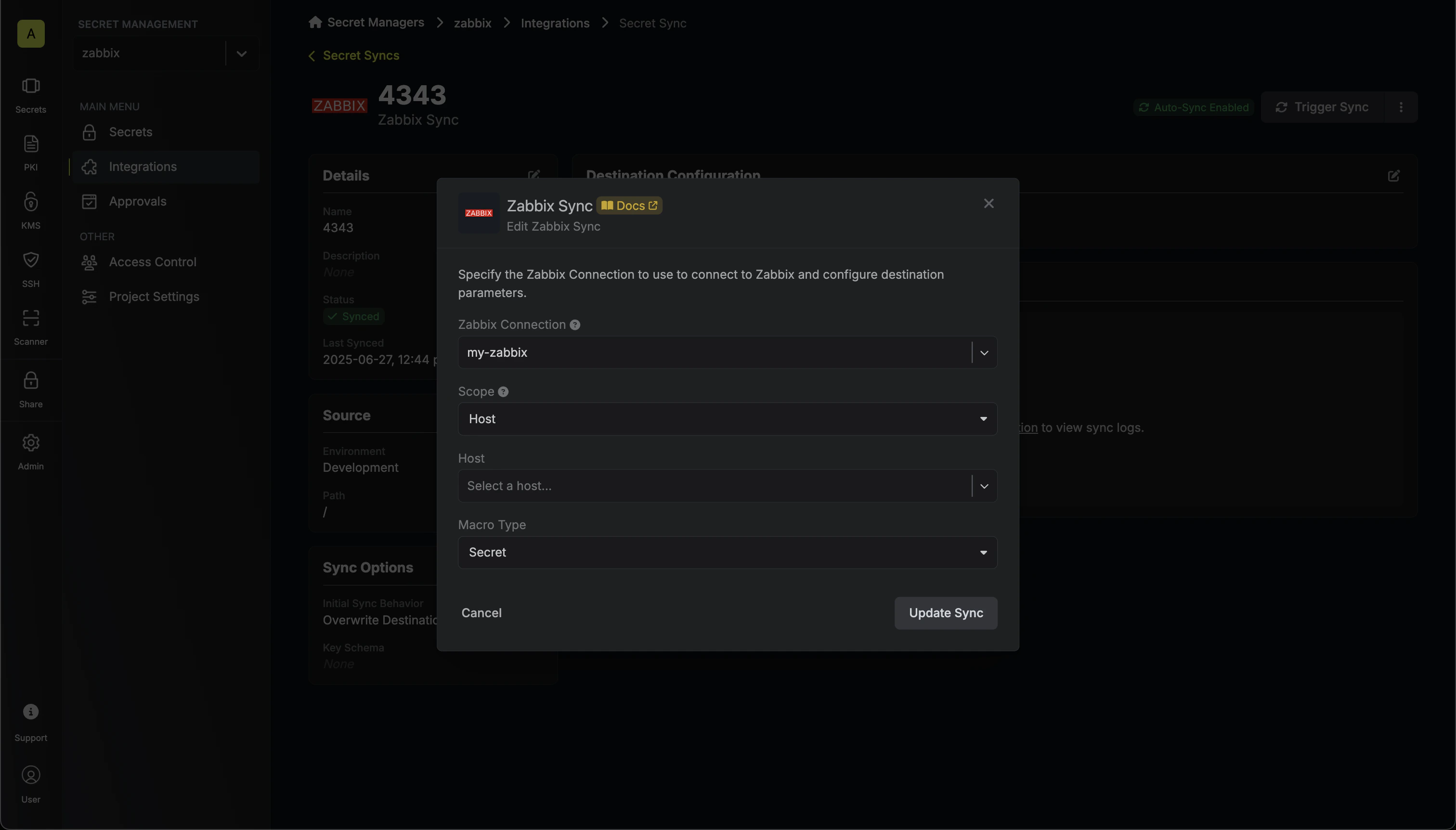 Configure Destination