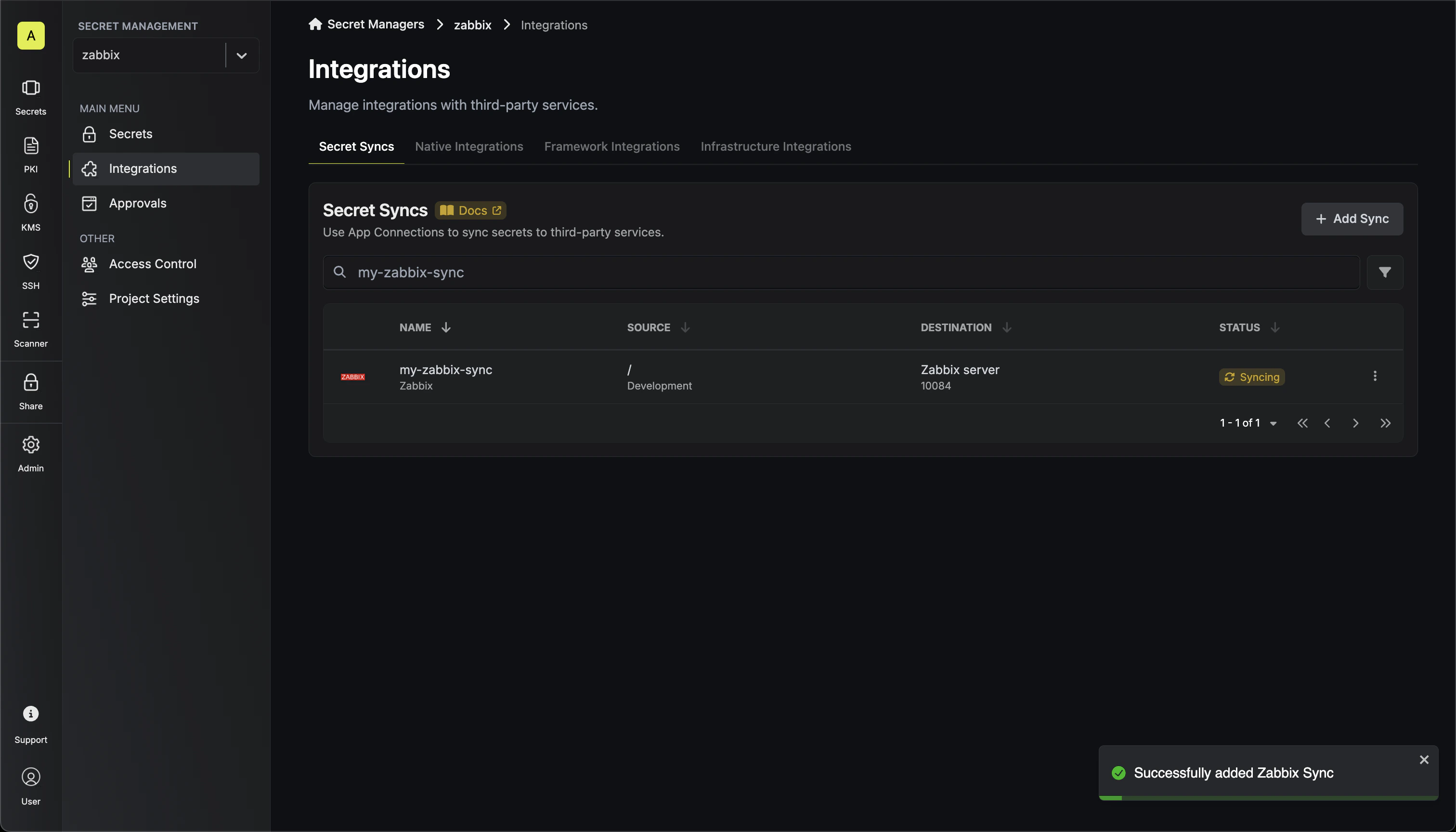 Sync Created