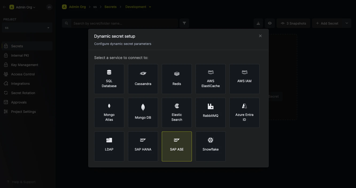 Dynamic Secret Modal