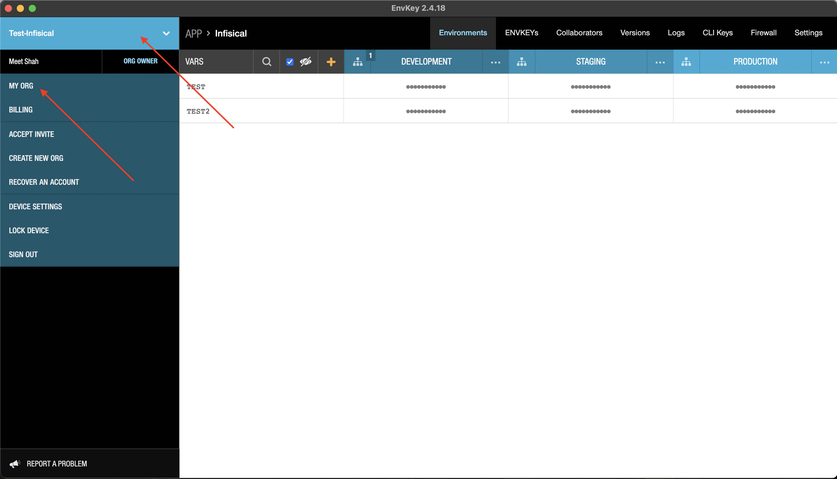 EnvKey Dashboard