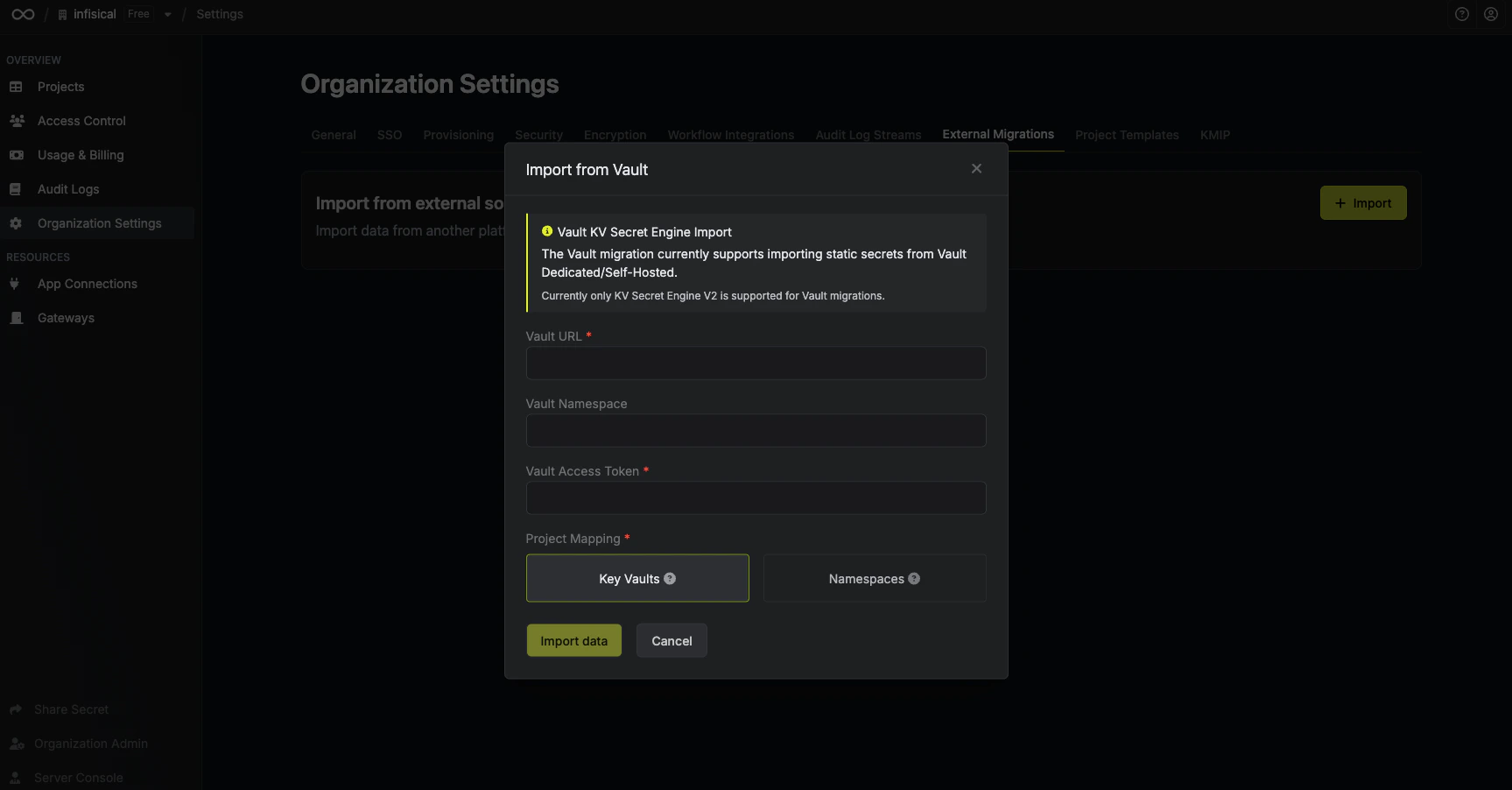 Configure Vault migration