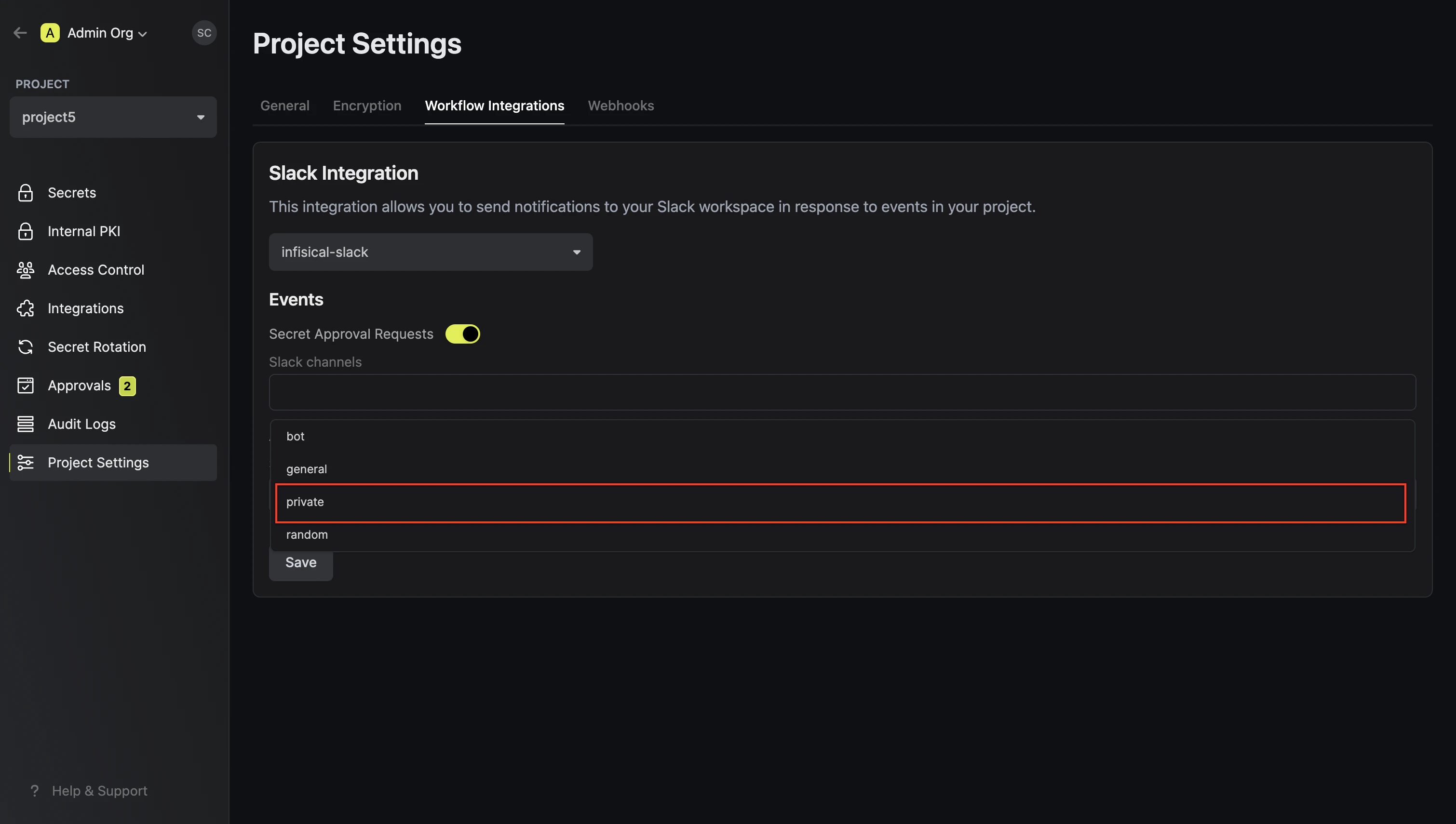 private slack setup
channels