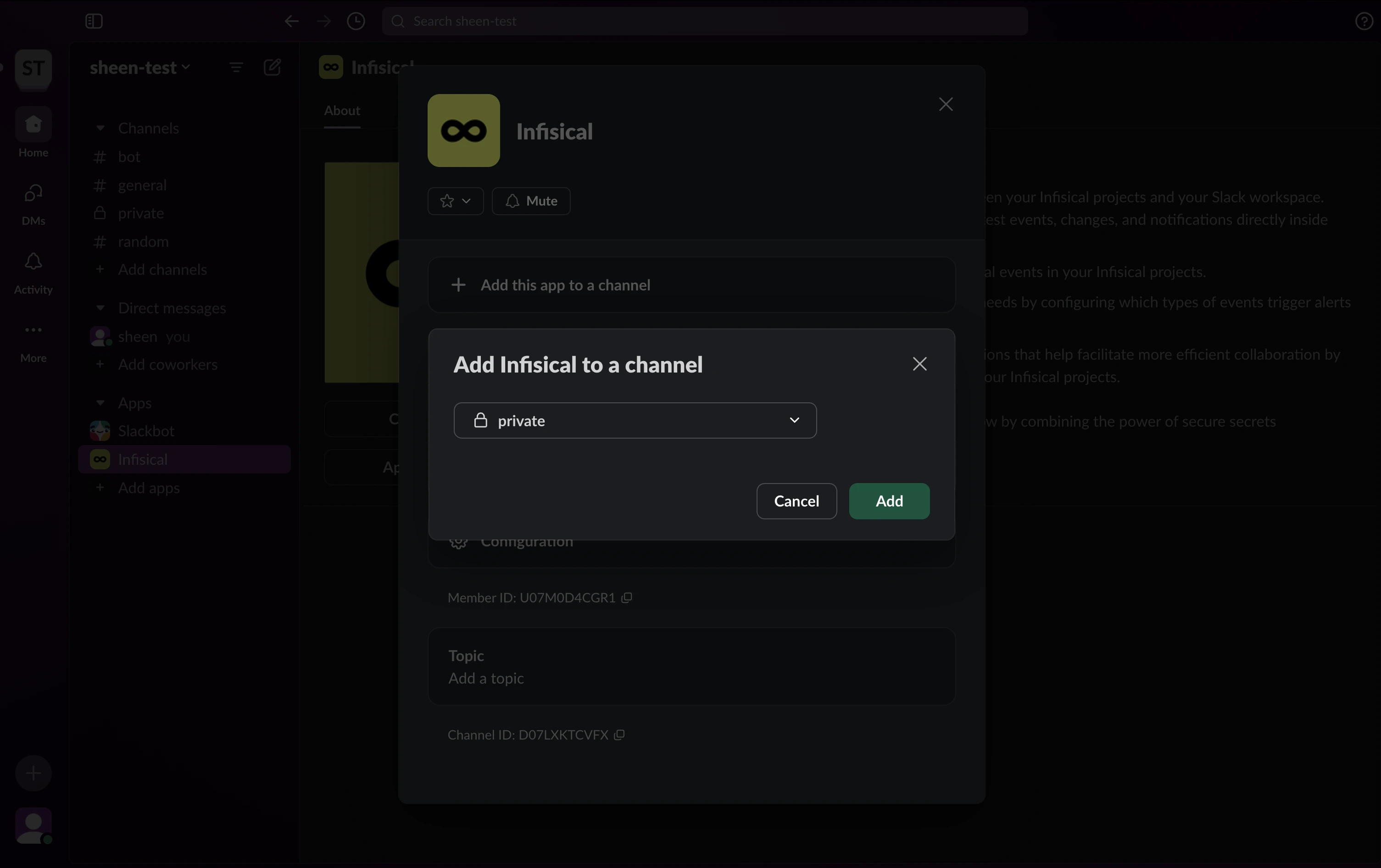 private slack setup
form