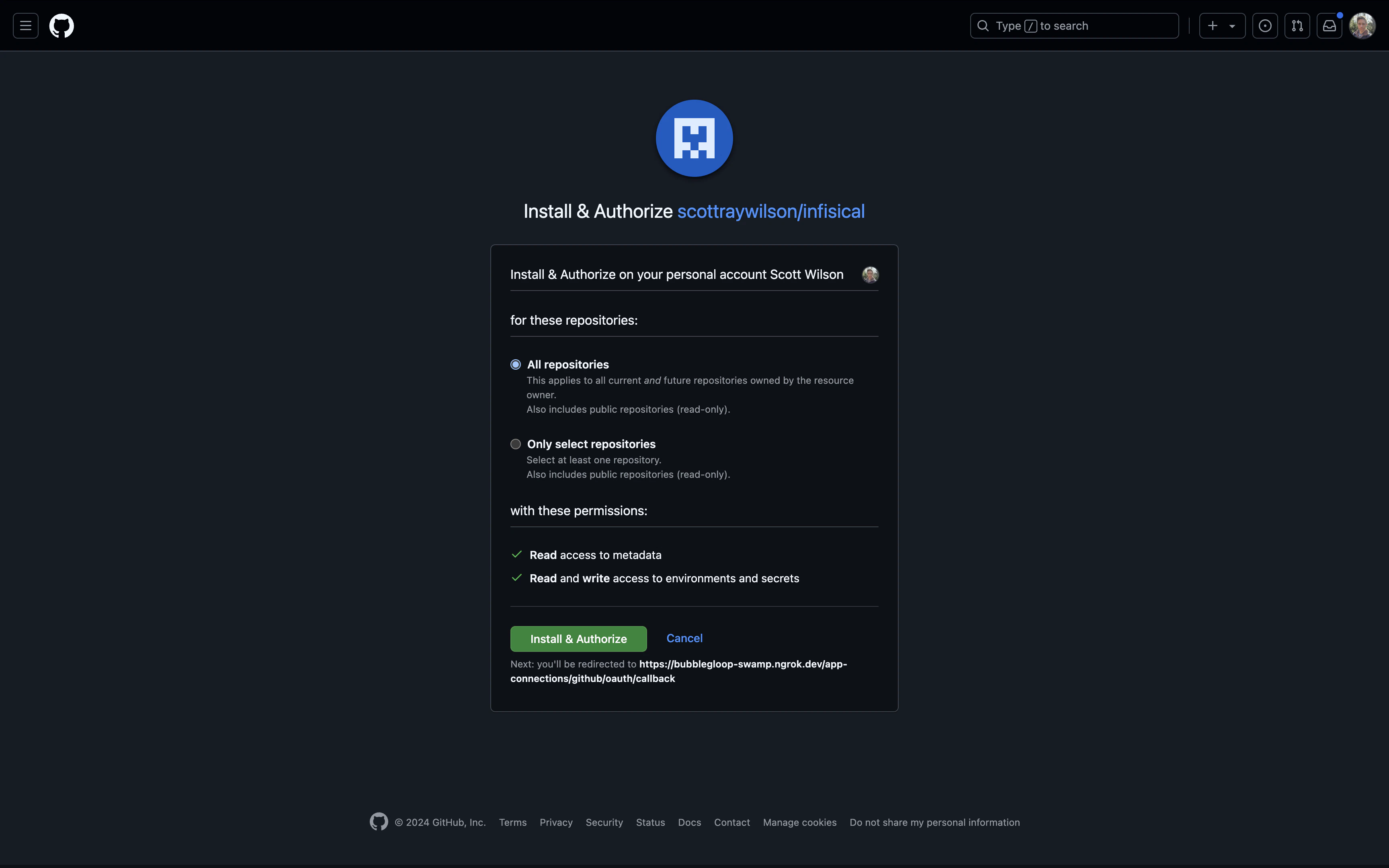 Install GitHub App