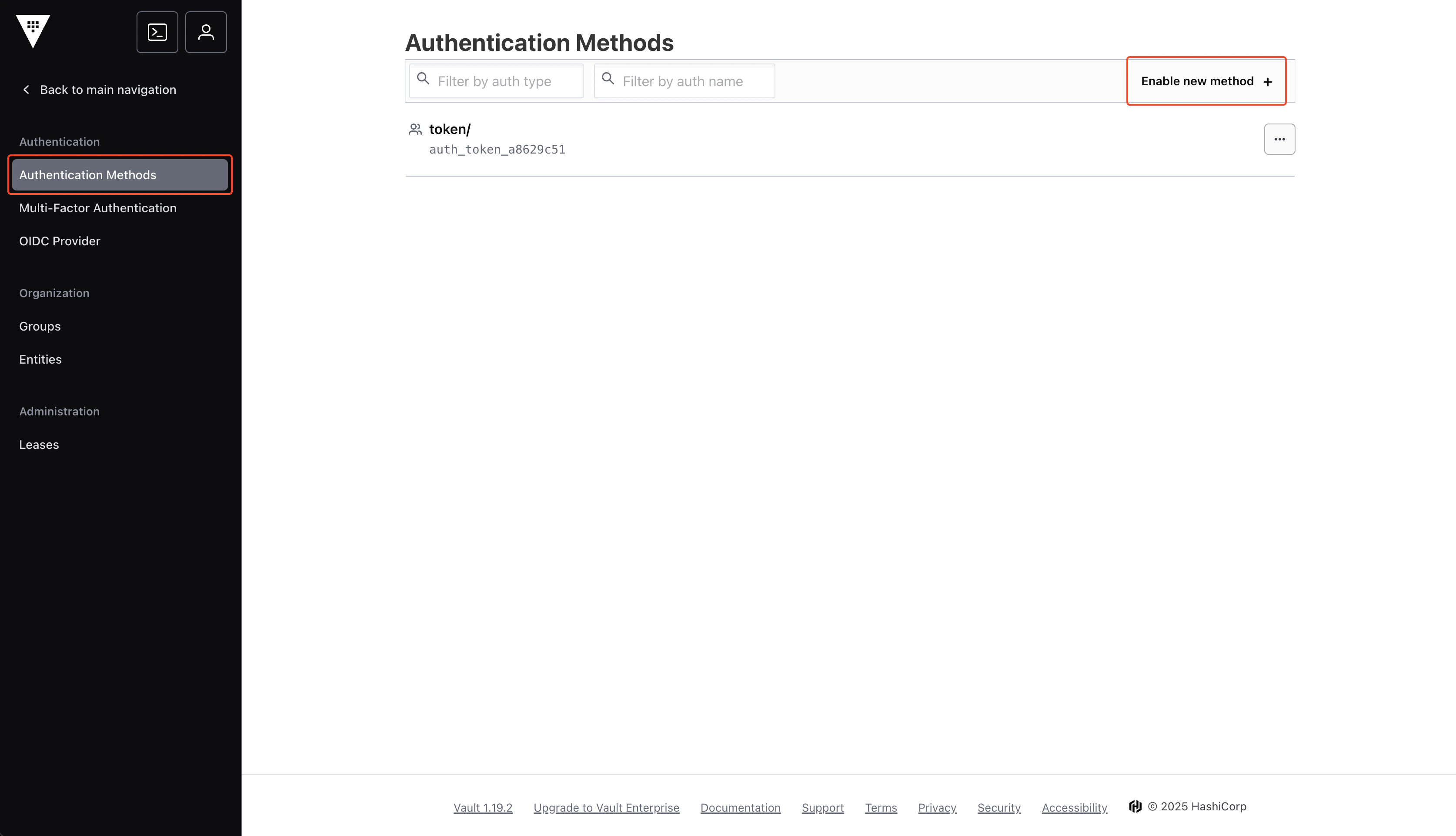 Vault Enable Method